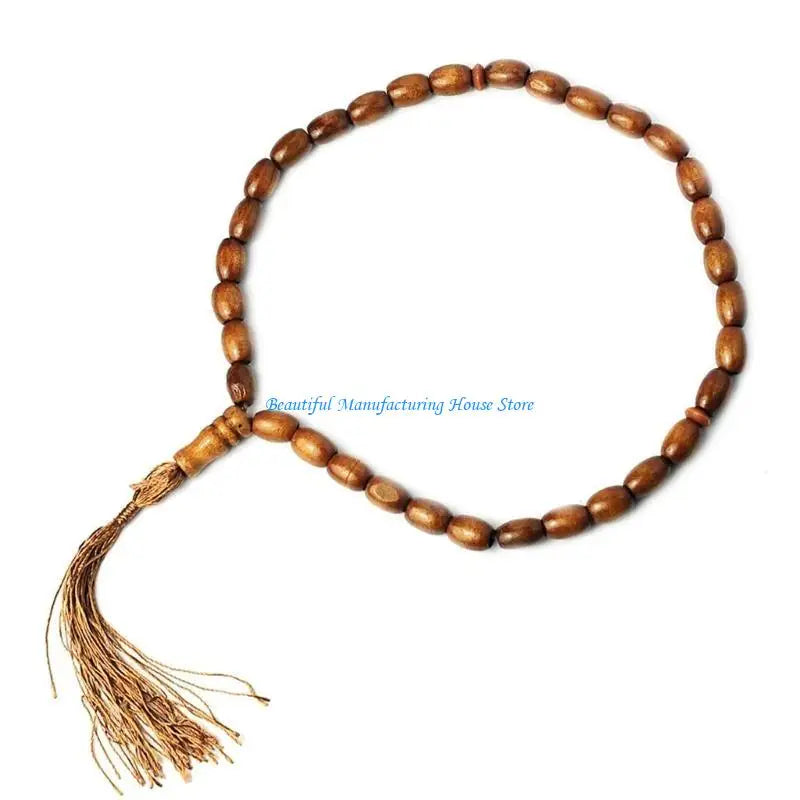 E56A Elegant Muslims Rosary Beads with Charm 33 Count 8mm for Spiritual Practice