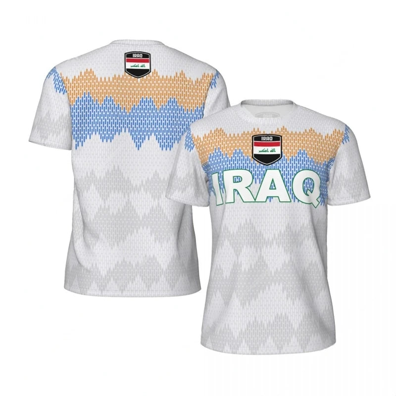 Iraq Flag Graphic Mens Football Jersey Fashion National Emblem 3D Printed Sports T Shirt Casual Oversized Breathable Tees Tops