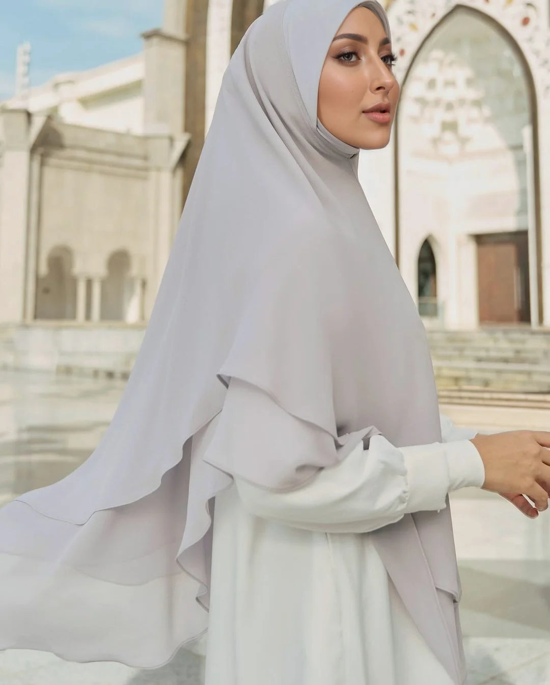 The Double-Layer Chiffon Instant Hijab – Effortless Elegance in Seconds