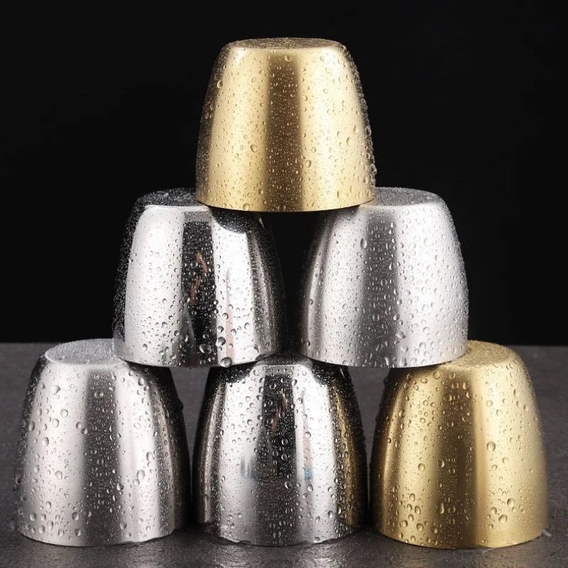 Stainless Steel Cup Stackable Water Coffee Cup Small Portable Wide Mouth Beer Tea Cup Wine Cup Mouthwash Cup