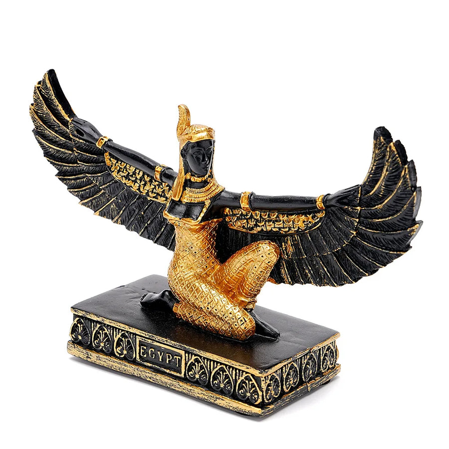 Isis Winged Goddess Resin Figurine – Egyptian Handicraft, Mother of Horus Decor