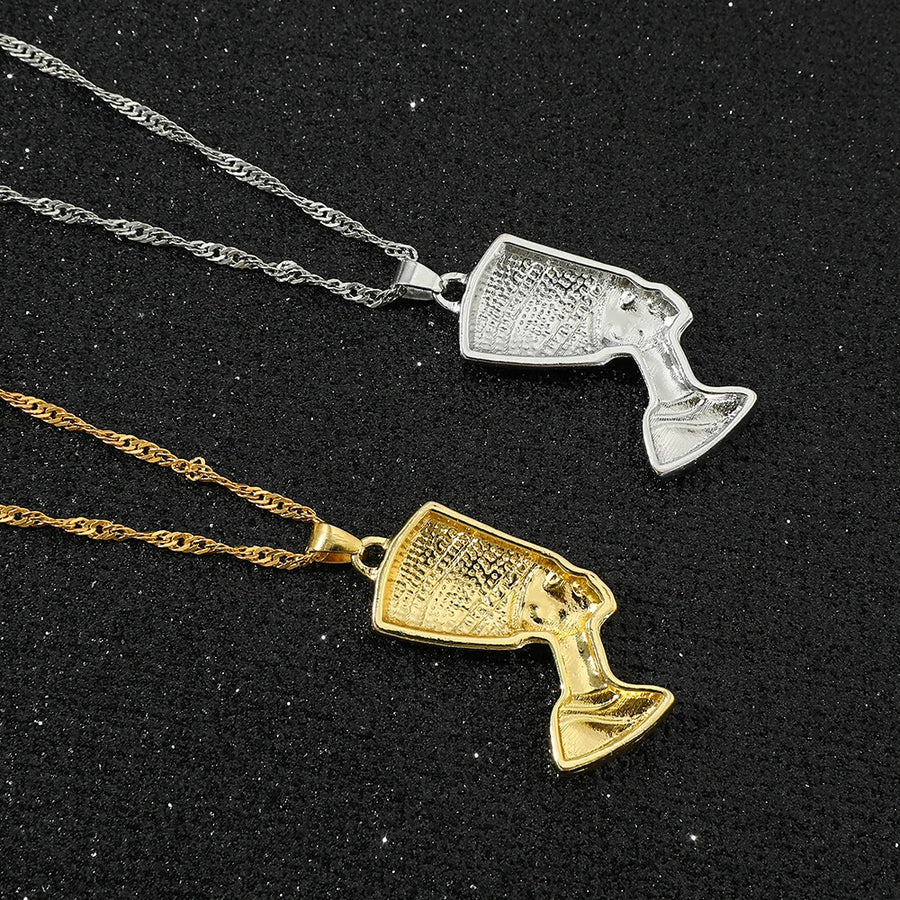 Retro Pharaoh Head Pendant – Hip-Hop Egyptian Necklace for Men & Women