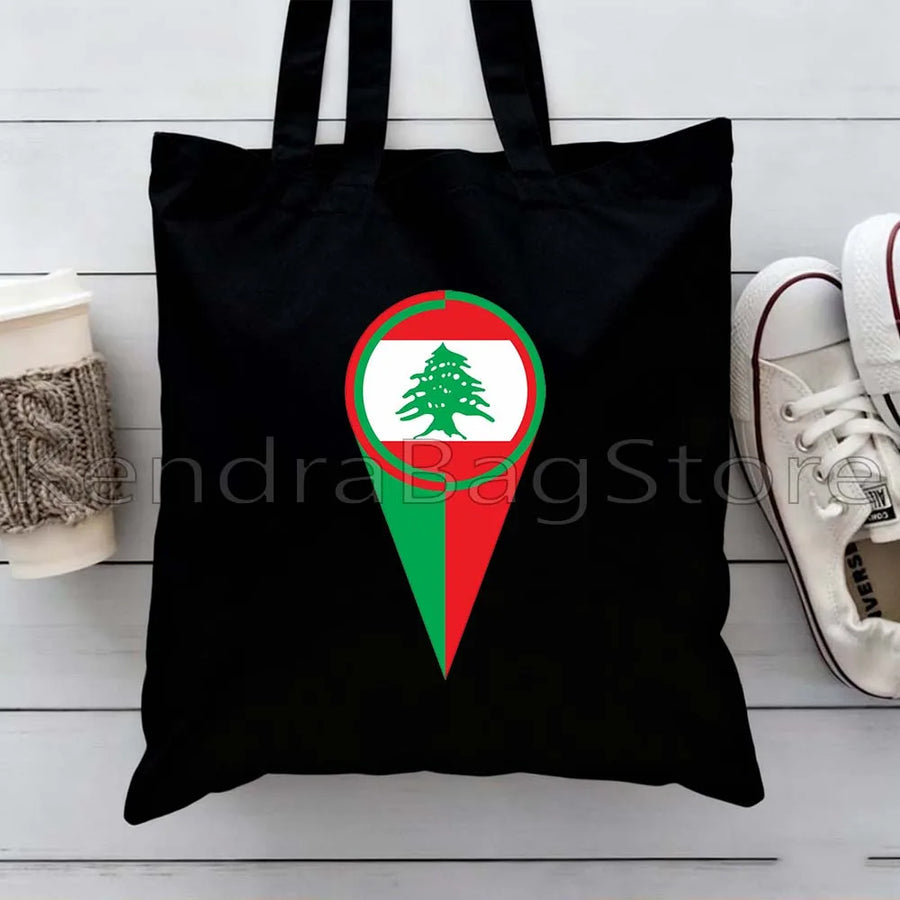 Ya Beirut – Lebanon Flag Heart Canvas Shoulder Tote