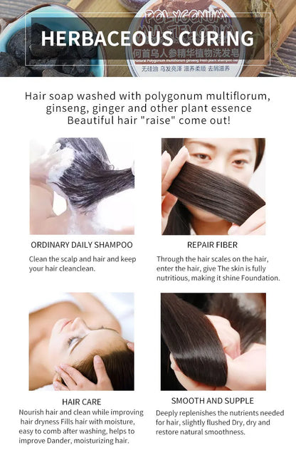 60g Organic Natural Soap Bar Hair growth Solid Shampoo Conditioner Moisturise SLES-Free Clean Vegan