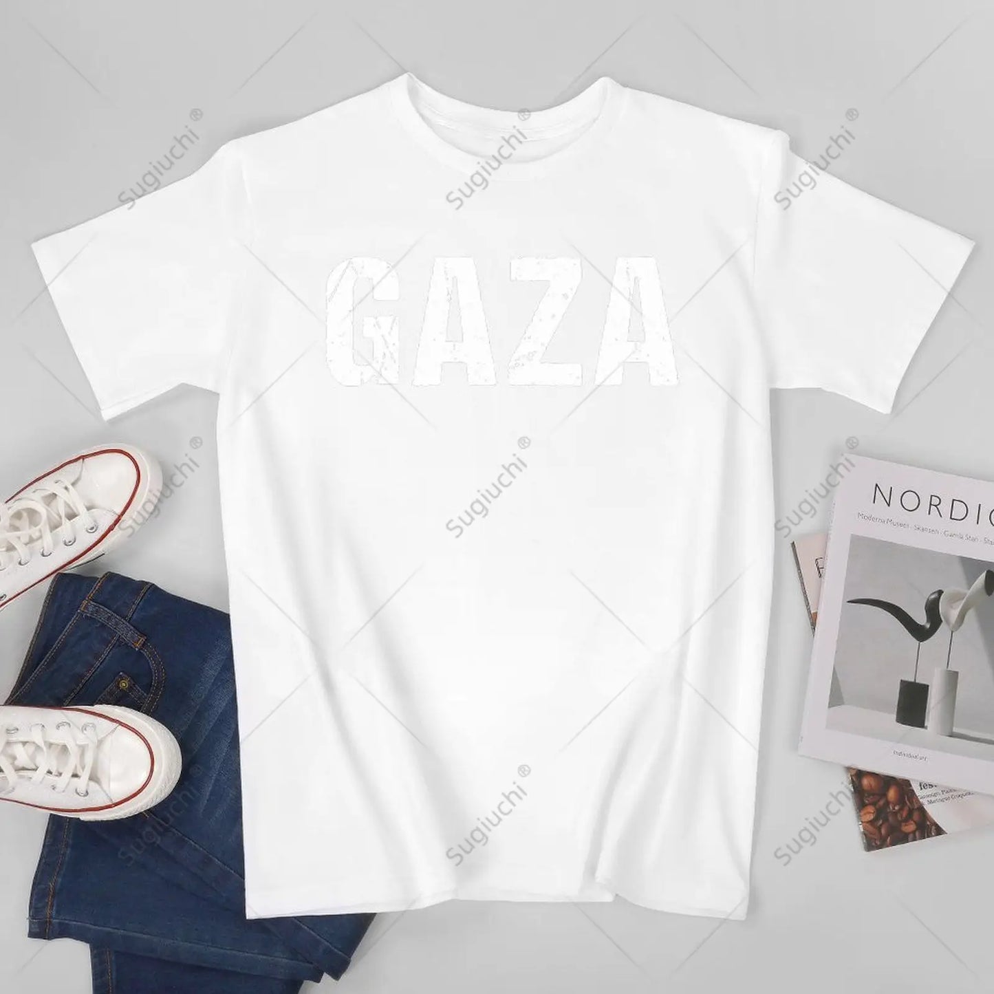 Unisex Men Vintage Gaza Palestine City Tshirt Tees T Shirts Women Boys 100% Cotton T-Shirt