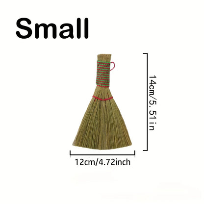 1 Handheld Broom with Woven Bristles - Portable Manual Sweeping Cart, Suitable for Home Kitchen Floors, Office Desktops