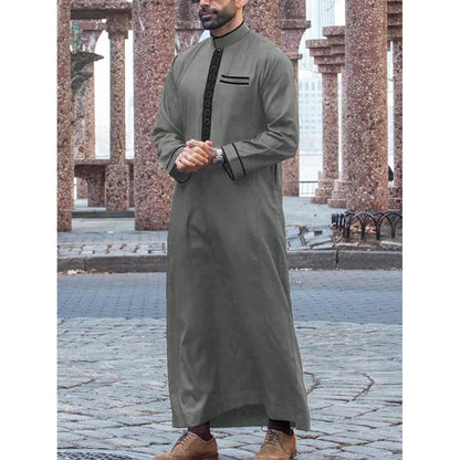 Middle Eastern Arab ethnic robe, Muslim traditional men's robe, casual festival worship, Islamic men's clothing