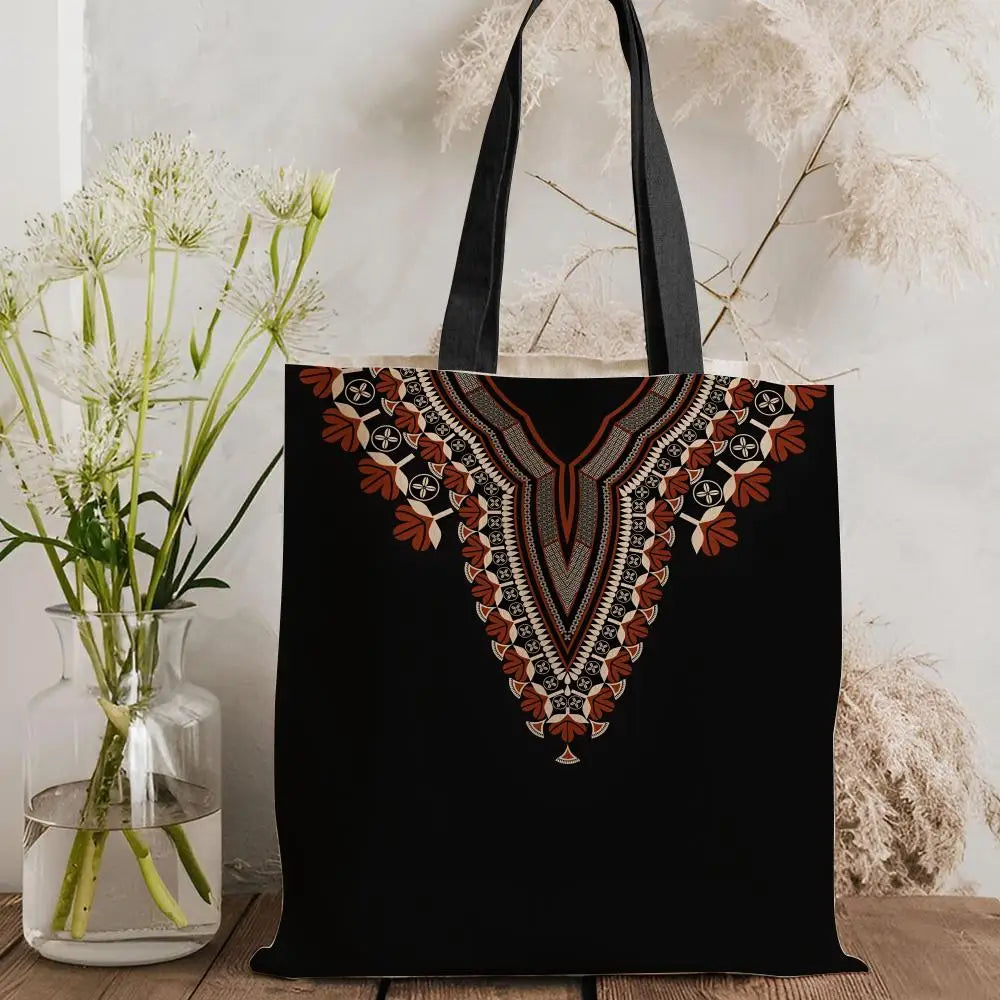 Ethnic Bloom – Classic Floral Lightweight Canvas Tote