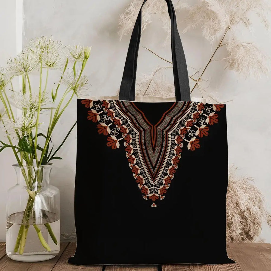Ethnic Bloom – Classic Floral Lightweight Canvas Tote