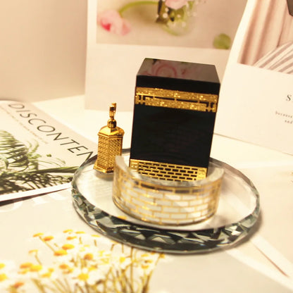 Minimalist Round Three-Piece Crystal Ornament Set, Muslim Ramadan and Eid al-Fitr Complete Home Decor Gift Box Set