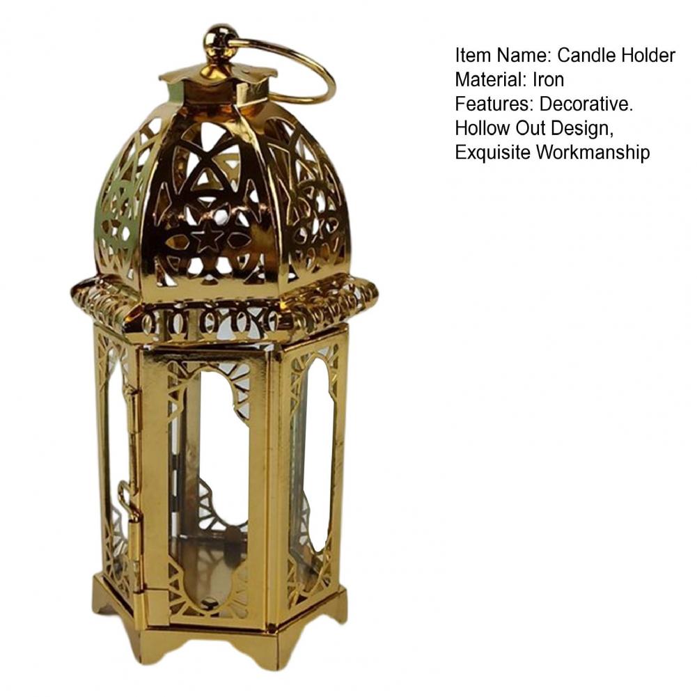 Moroccan European Wind Candlestick Lamp Stand Candle Holder Candlestick Desktop Candlelight Decoration Living Room Tealight