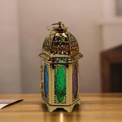 Moroccan European Wind Candlestick Lamp Stand Candle Holder Candlestick Desktop Candlelight Decoration Living Room Tealight