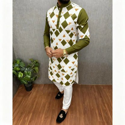 Longline White Shirts Muslim Men Prayers Clothes Luxury African Style Bronzing Vestido Arabe Para Hombre Tenue Marocaine Homme