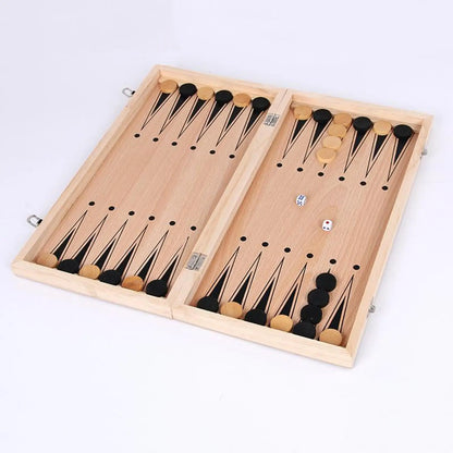 Portable International Chess / Checkers / Backgammon 3 in 1 Set with Foldable