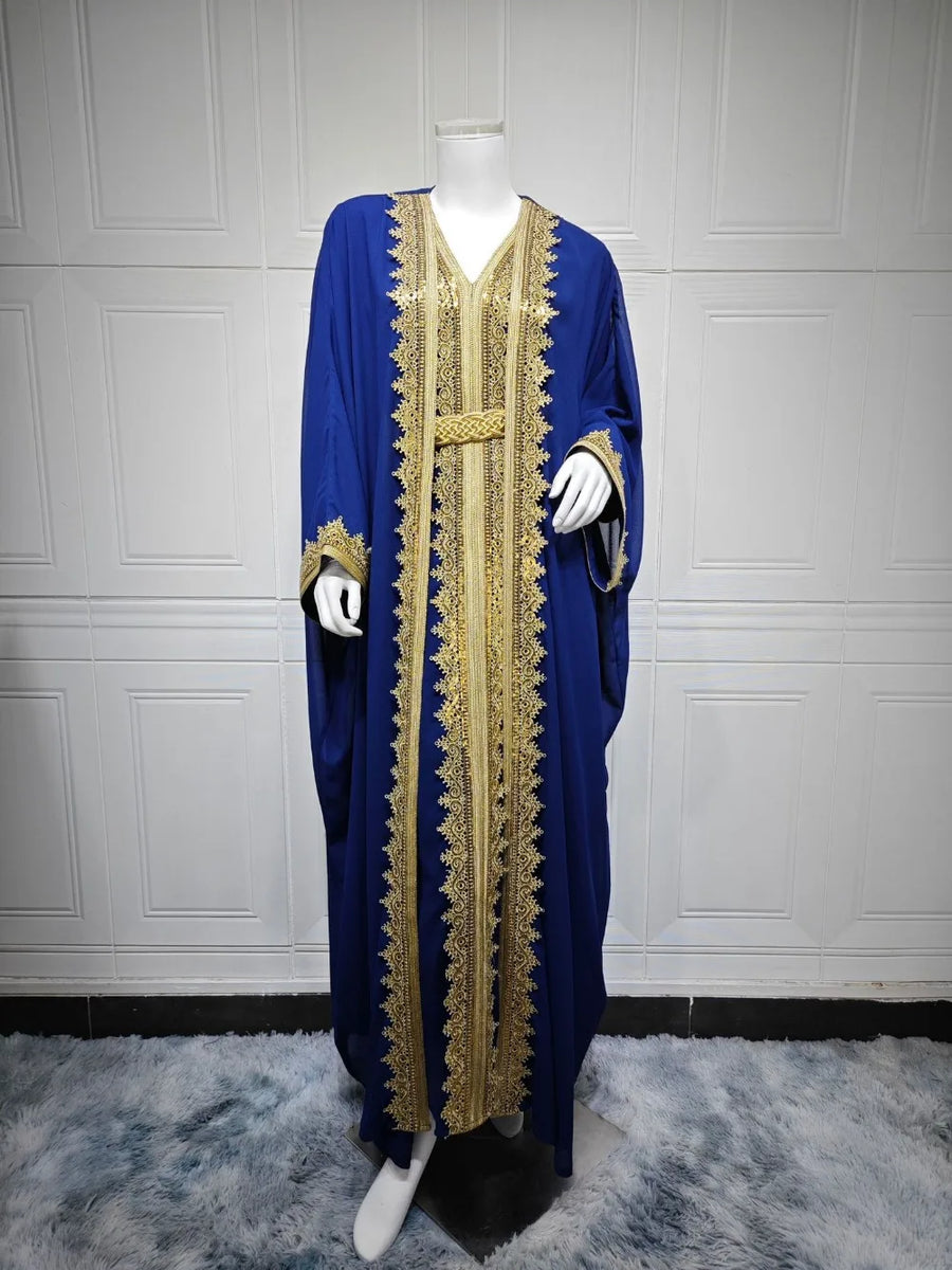 Eid Grace – 2-Piece Lace-Up Cardigan Set for the Muslim Woman