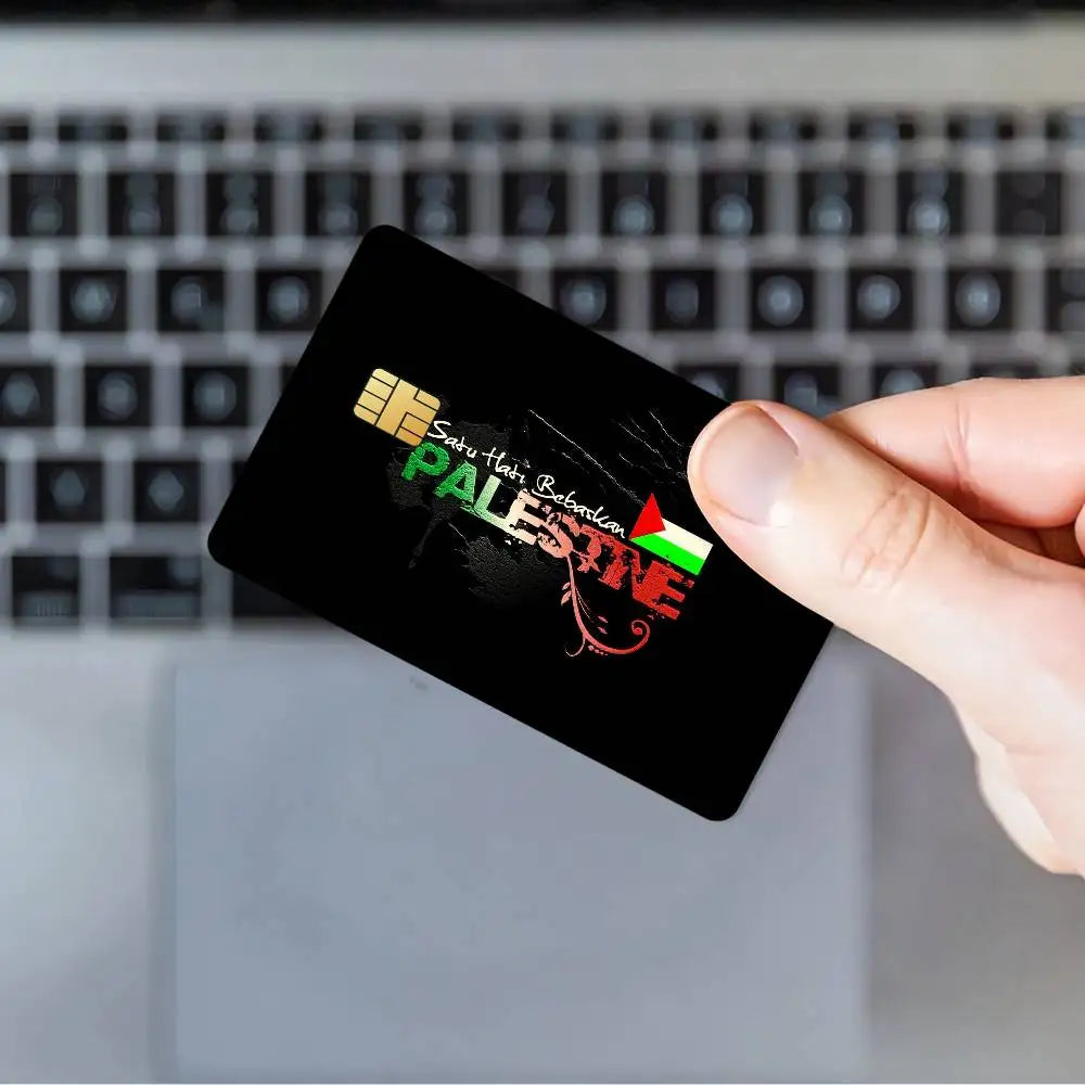 Palestine Flag Card Stickers Waterproof Film skin Cover 4PCS Credit Card stickers Debit Front Decoration Bank Subway Pass