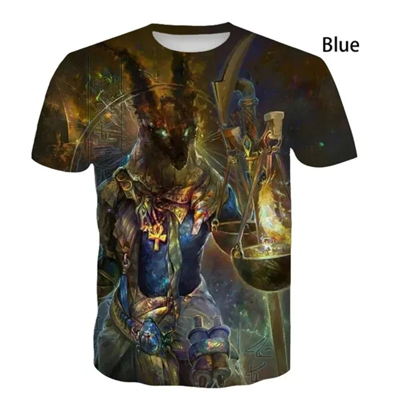 Horus & Anubis 3D T-Shirt – Ancient Egyptian God Print, Men's & Kids' Streetwear