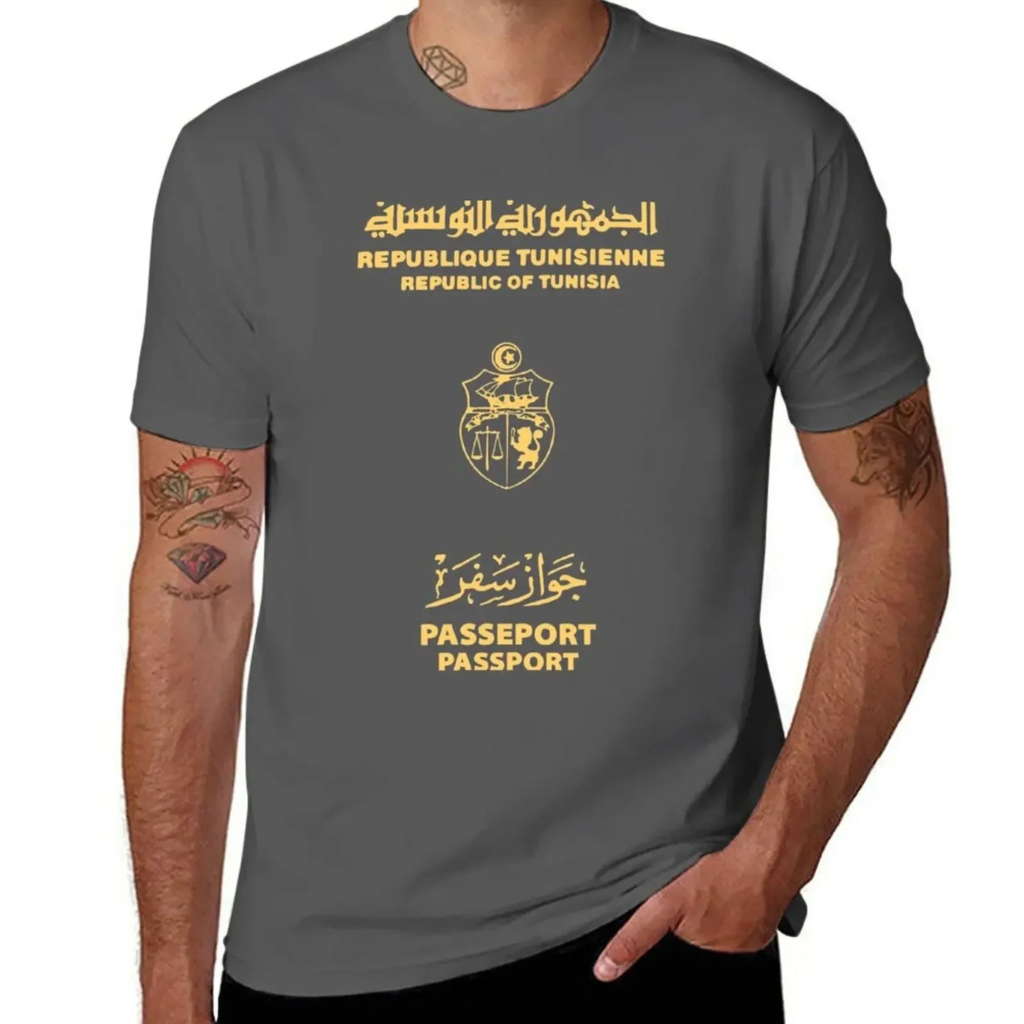 Tunisia Tunisian passport T-Shirt Short sleeve tee boys animal print T-shirt men mens designer clothes new in tops & tees manga