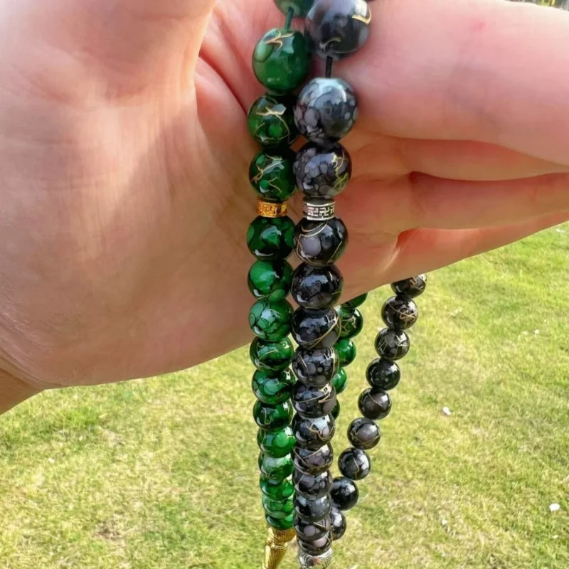 New Handmade Beaded Tassel Trayer Beads Bracelet,Muslim 10mm.Tasbih 33 Beads Islam Prayer Rosary Islamic Eid Ramadan Gift