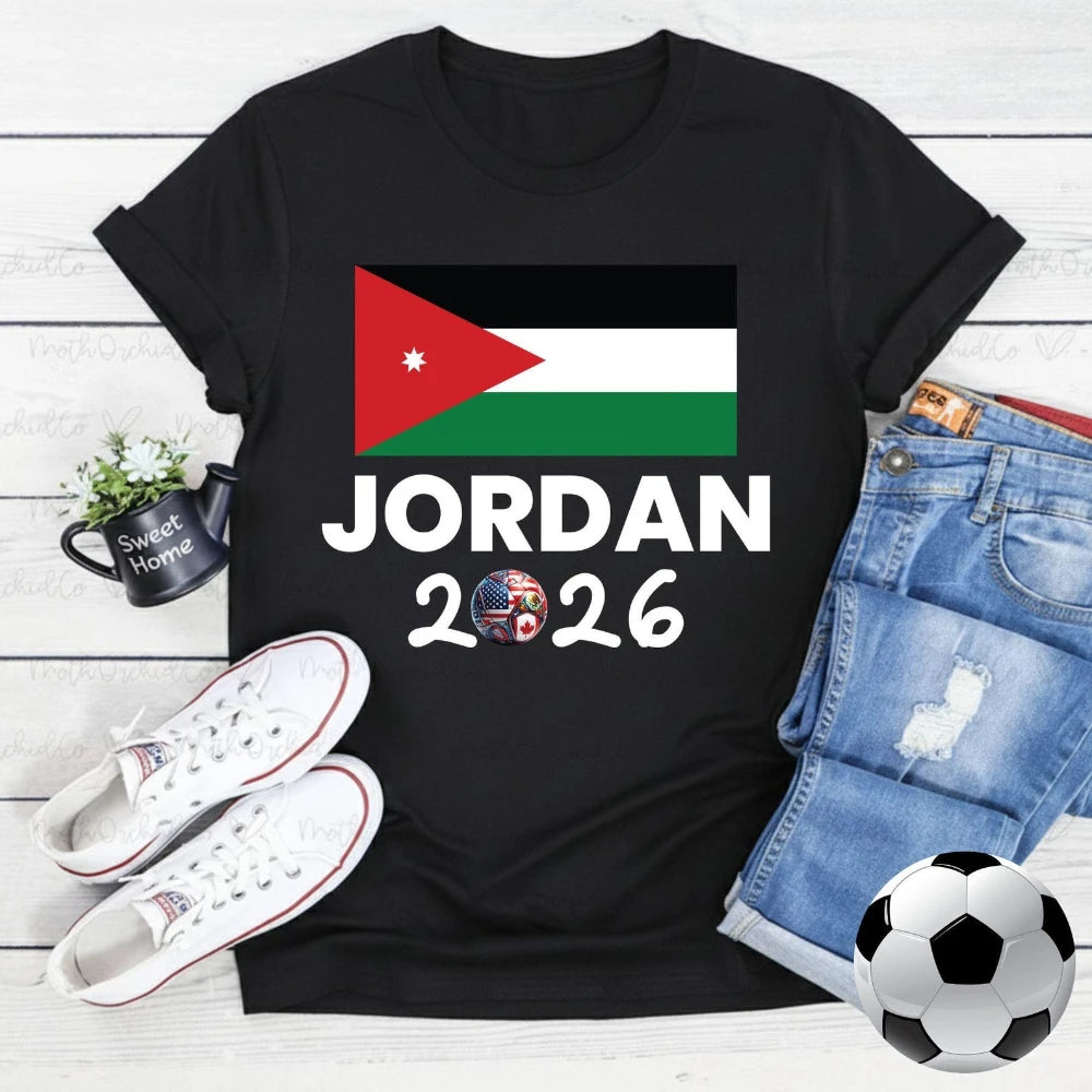 Jordan Sports Fan T-Shirt – Unisex Patriotic Soccer Tee, Cotton Summer Top