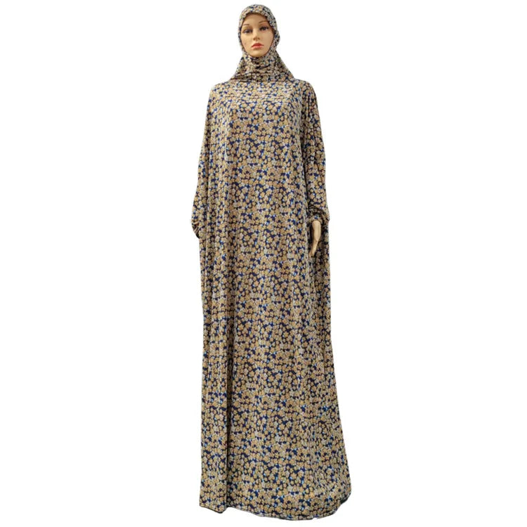 Middle East Prayer Burqa Dress Women Muslim Islamic Full Cover Overhead  Abaya Worship Robe Hooded Gown Vestdios Random