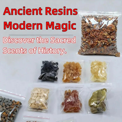 Frankincense & Myrrh for Stress Relief, Dragon's Blood, Benzoin, Gum Arabic. 100% Pure,Premium Natural Resin Incense Pack