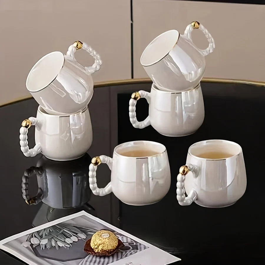Pearl White Porcelain Tea Set – Teapot, Sugar & Milk Jug, 1/6/8 Pieces