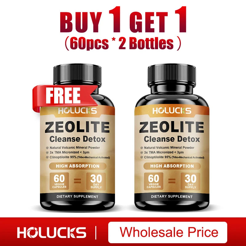 Zeolite Cleanse Detox Supplement, Supports Kidney Repair, Full Body, Liver & Colon Detox, for Mental Clarity & Focus