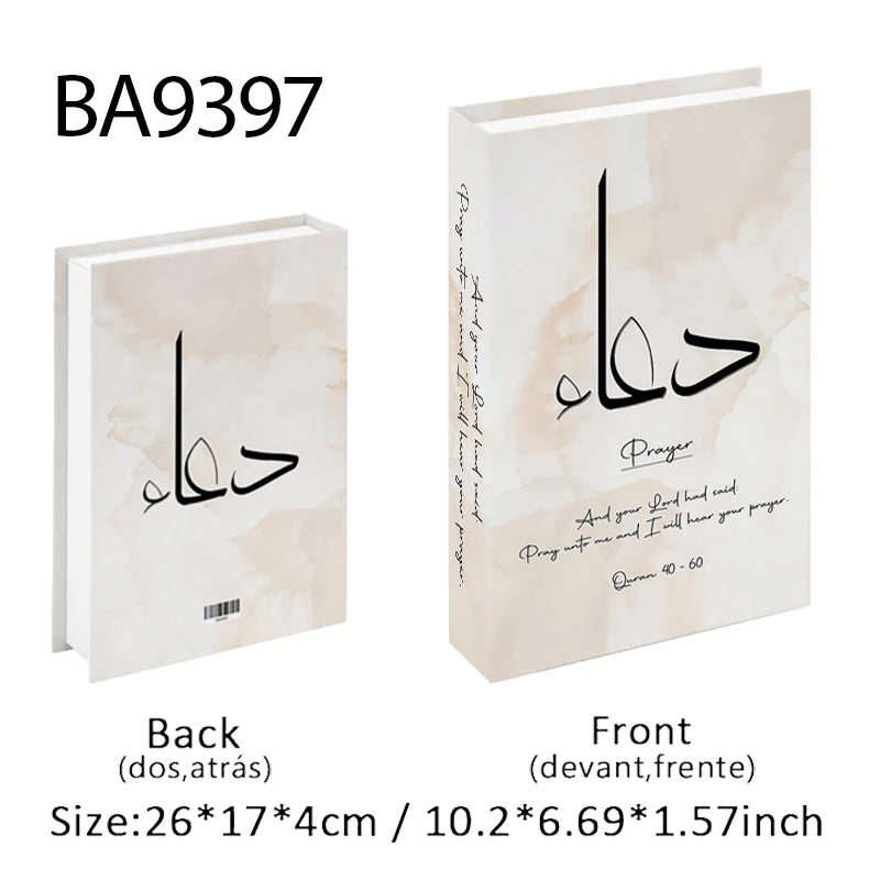 Islamic Ramadan Luxury Fake Book Storage Box Decorative Books Kaaba Mosque Muslims Arch Moroccan Coffee Table Shelf Home Decor
