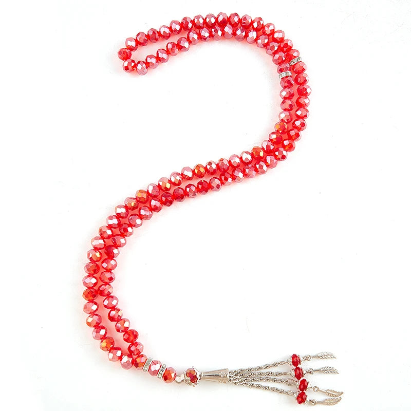 8mm 99 Beads Crystal Prayer Beads Muslim Prayer Beads Tasbih Misbaha  Muslim Crystal Holding Bracelet Islamic Muslim Мусульманин