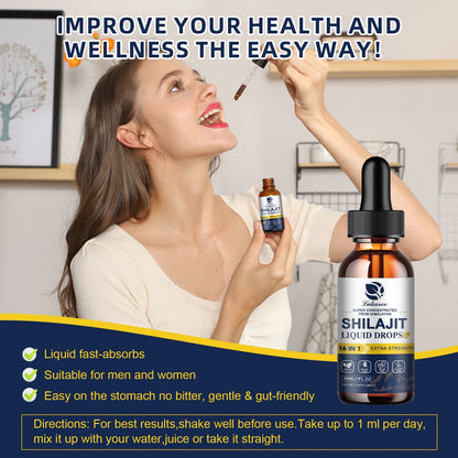 Lukaree Shilajit Drops with 85+ Trace Minerals and Fulvic Acid for Men&Women Immunity&Digestive System Health Cognitive Support