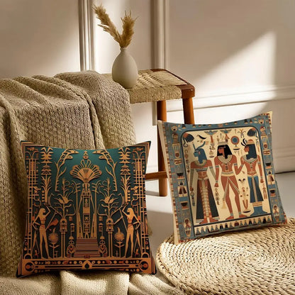 Pharaoh Cushion Cover – Egyptian Art Pillowcase, Anti-Dustmite Sofa Decor
