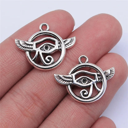 Egyptian Charm Set – 10-Piece Pyramid, Eye of Horus, Anubis & Bastet for Jewelry Making