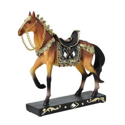 Horse Statue Decorative Resin Horse Sculpture for Bookcase Furniture Bedroom
