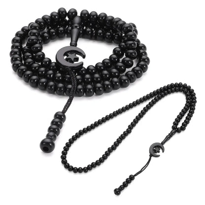 2pcs New Allah Muhammad Prayer Beads Muslim Islam Engraved Muslim Tasbih 99 Beads Misbaha Tasbeeh