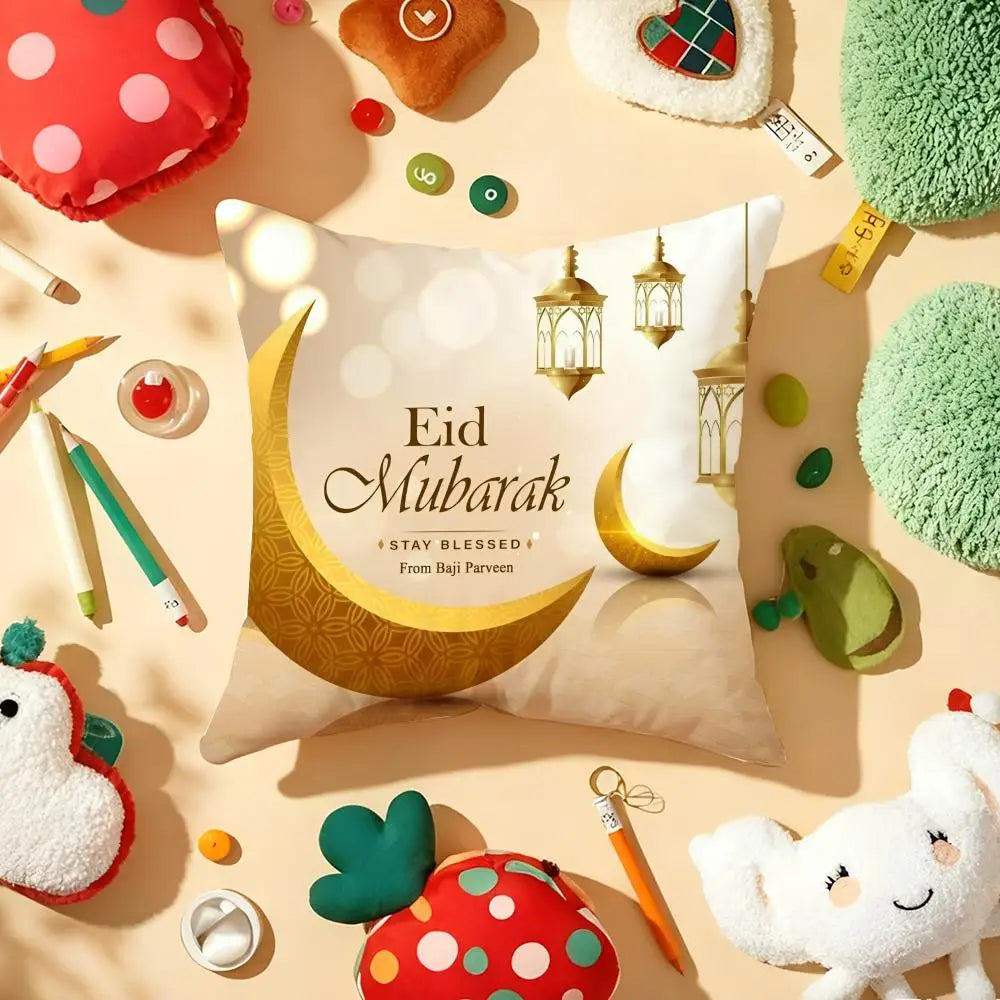 Ramadan Islamic Eid Muslim Halal Cushion Cover Plush Fabric Soft  Printed Sofa Warm Winter Home Gift Pillow Cover