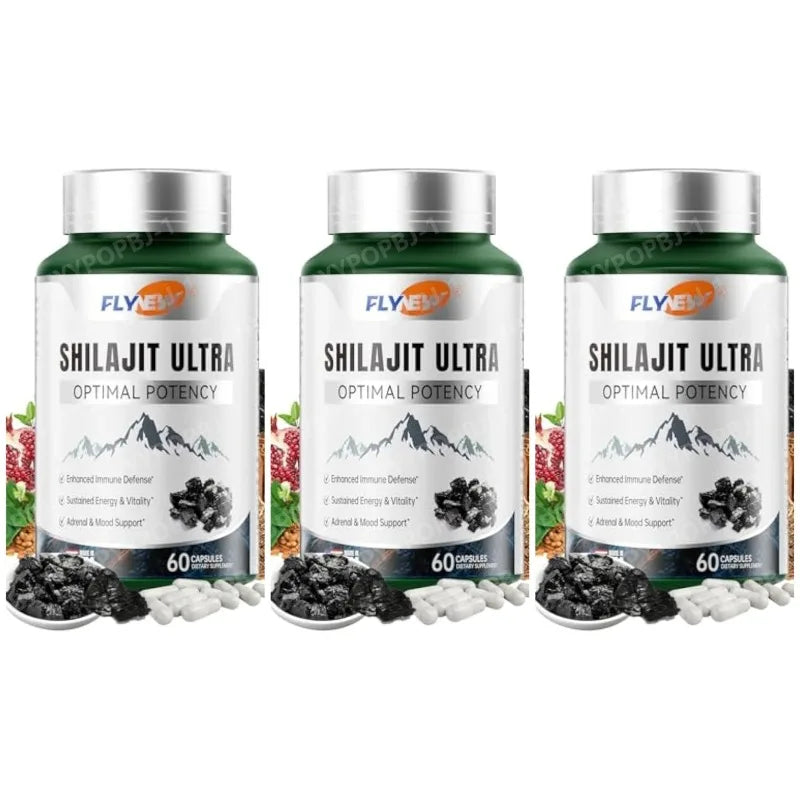 Shilajit with Naturally Fulvic Acid & L-Arginine Himalayan Shilajits for Extra Power Immune Support Shilajit for Men Women