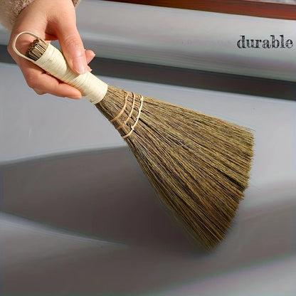 1 Handheld Broom with Woven Bristles - Portable Manual Sweeping Cart, Suitable for Home Kitchen Floors, Office Desktops