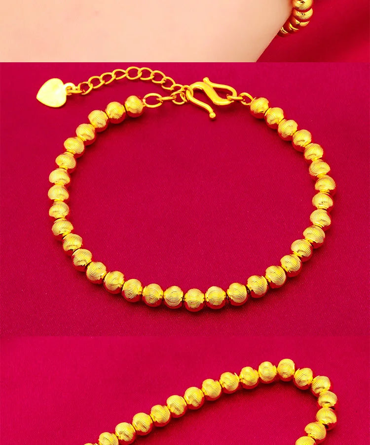 Ins Cat's Eye Gold Bracelet! 24K Gold AU999 Women's, Gradient Cat's Eye + Matte Gold Contrast, Elastic Adjustable