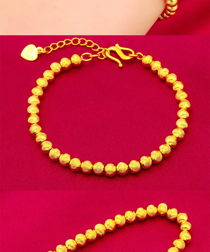 Ins Cat's Eye Gold Bracelet! 24K Gold AU999 Women's, Gradient Cat's Eye + Matte Gold Contrast, Elastic Adjustable