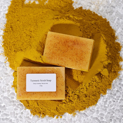 Natural Turmeric Kojic Scrub Soap Cleansing Bath Soap Oil Control & Whitening Kojic Turmeric Soaps for Face,Bath, Body