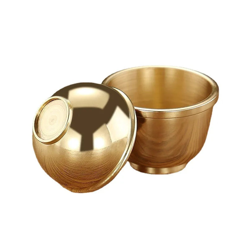 The Brass Vessel – Handcrafted Golden Offering Bowl