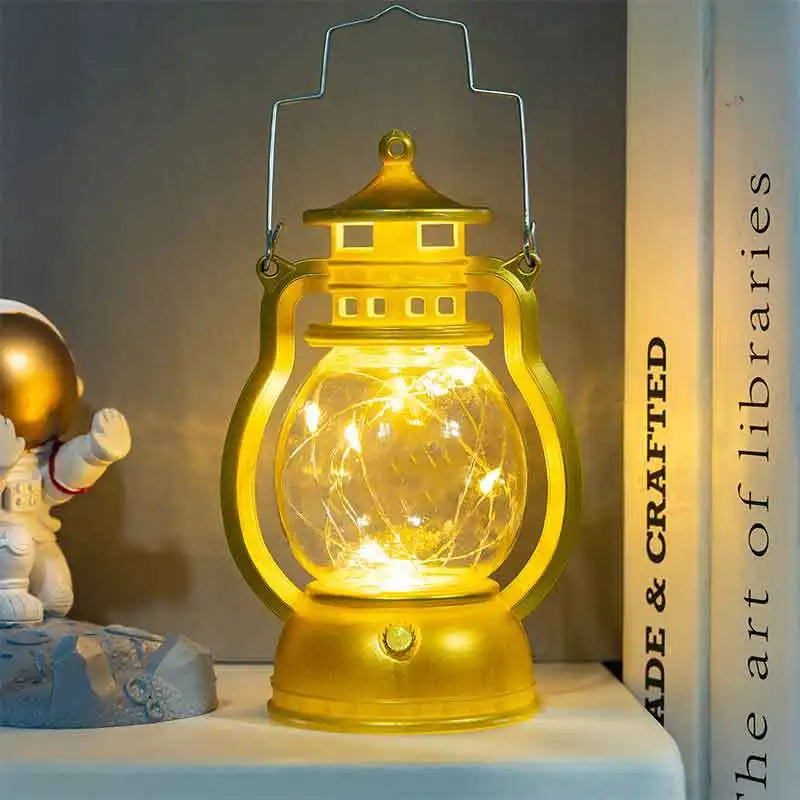 Candle Holders lantern for Table Retro Flameless Lamp Desktop Candlestick Chandelier Christmas New Year Home Decor