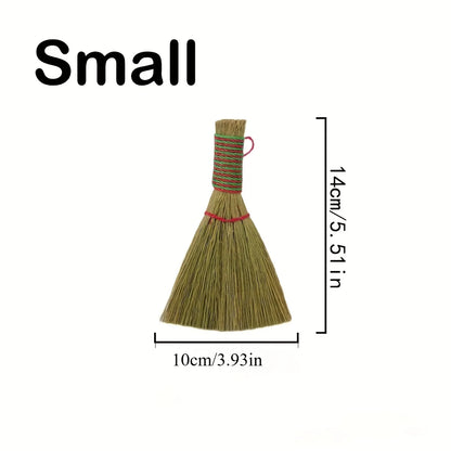 1 Handheld Broom with Woven Bristles - Portable Manual Sweeping Cart, Suitable for Home Kitchen Floors, Office Desktops