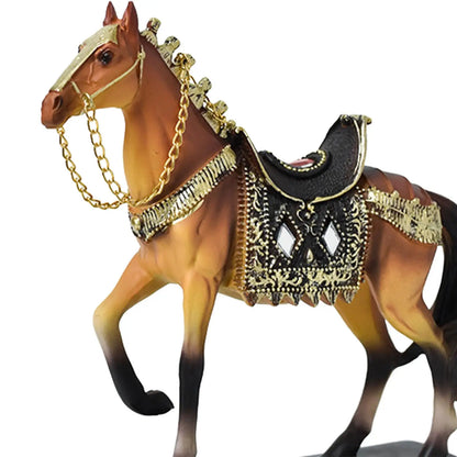 Horse Statue Decorative Resin Horse Sculpture for Bookcase Furniture Bedroom