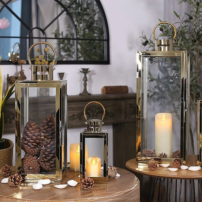 Eid Mubarak LED Wind Lamp Stainless Steel Lantern Candlestick for Eid Al Adha Gift Gurbang Ramadan Decor Home Candle WindLantern
