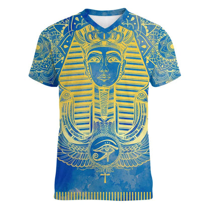 3D Pharaoh Graphic T-Shirt – Men's Egyptian History V-Neck Tee