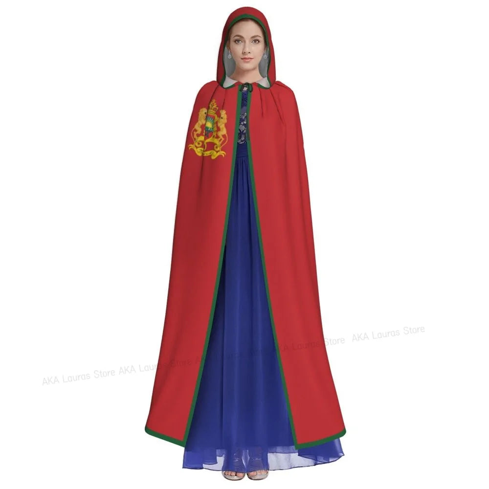 Adult Vampire Cape Hooded Robe Halloween Morocco Cloak Full Length Cosplay