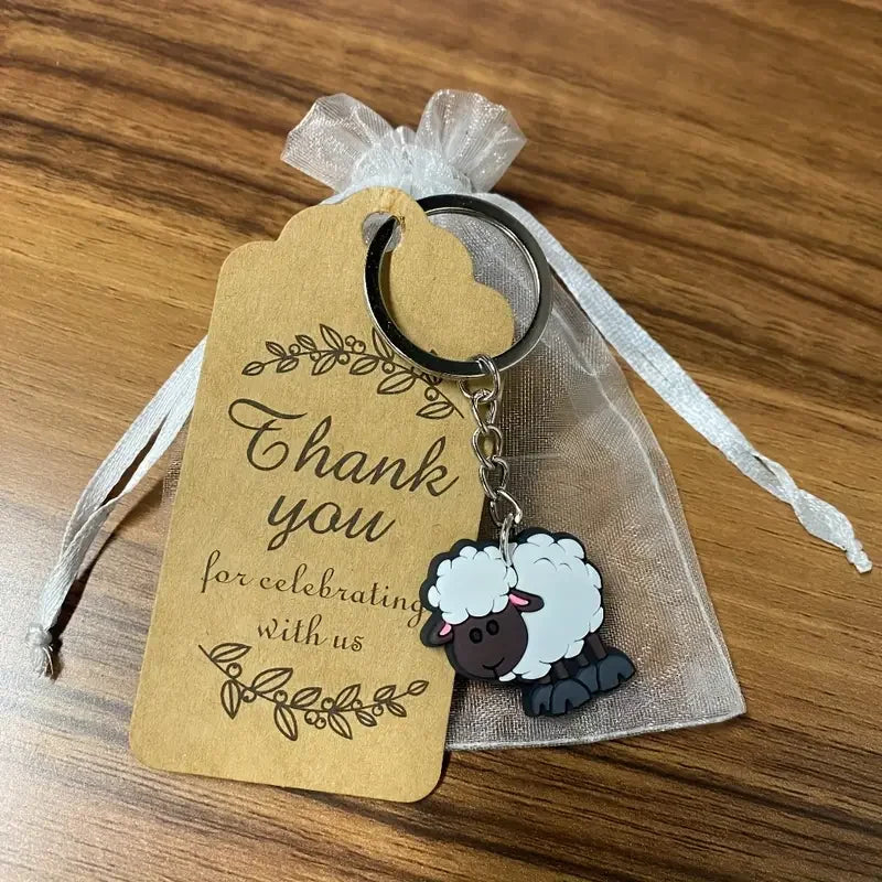 10 Sets of Sheep Hanging Keychains, Suitable for Eid Al Fitr, Baptism, Weddings, Birthdays, New Semester Gifts, and Party Gifts