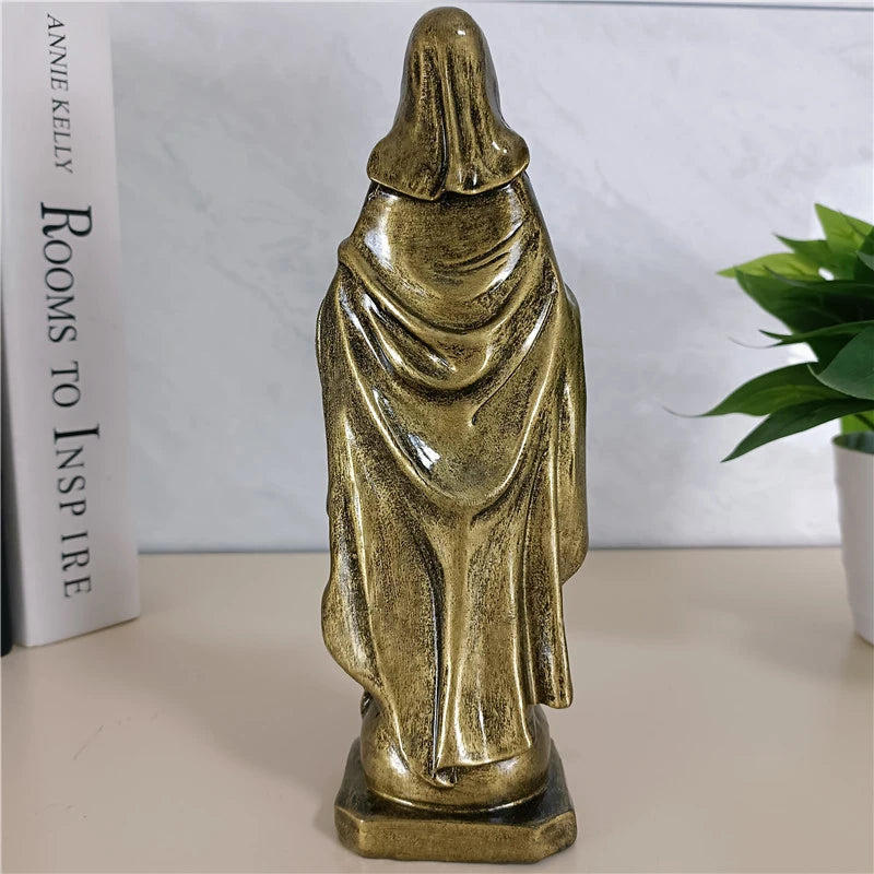 21.5cm Golden Virgin Mary Statues Big Resin Madonna Sculpture Christmas Decorations For Wedding Office Christmas Gift